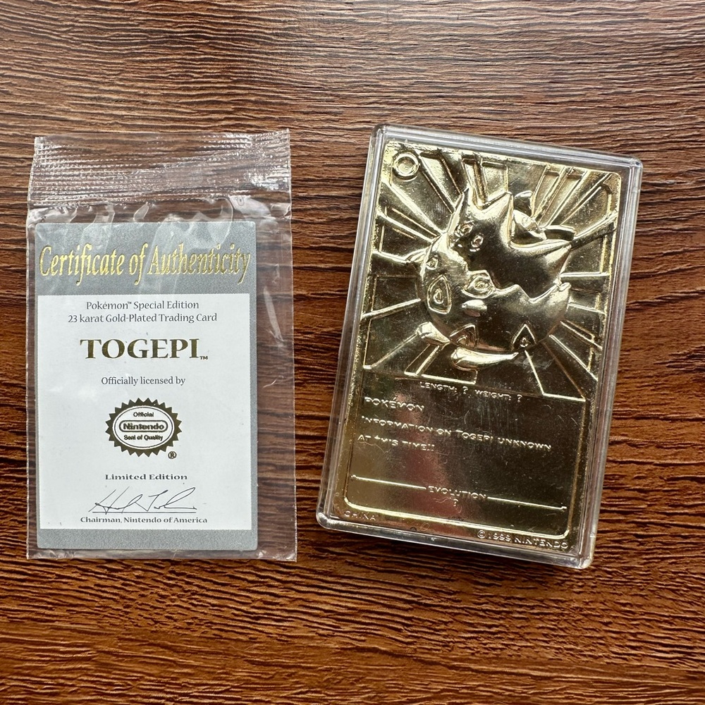 23 KT Gold Plated Pokémon card- Togepi - Picture 2 of 2